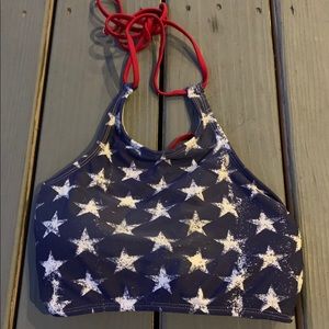 Target adjustable American flag star swimsuit top